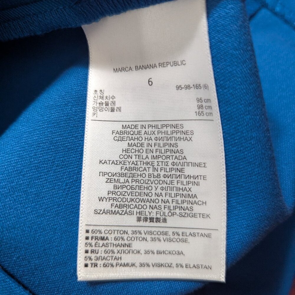 NWOT Banana Republic Teal Blue Sloan Sheath Midi Dress Size 6 - Picture 12 of 16